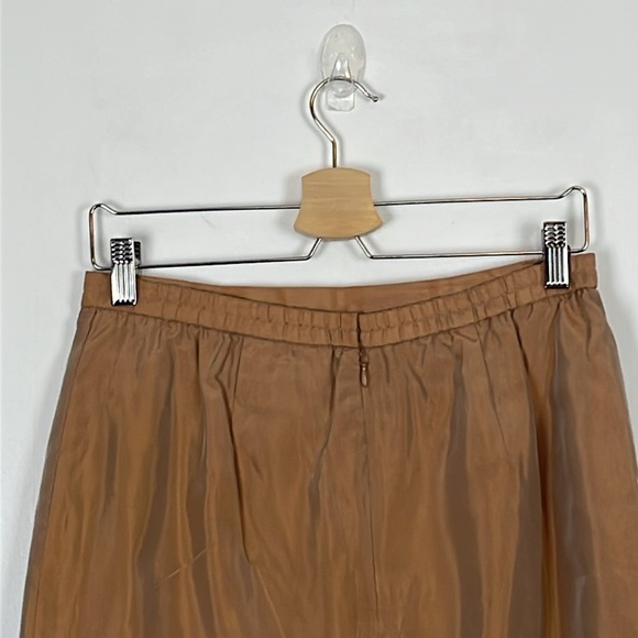 Adriana Papell Occasions Gold Formal Skirt Womens 10 Silky Zip Back Slit Back - Picture 6 of 8